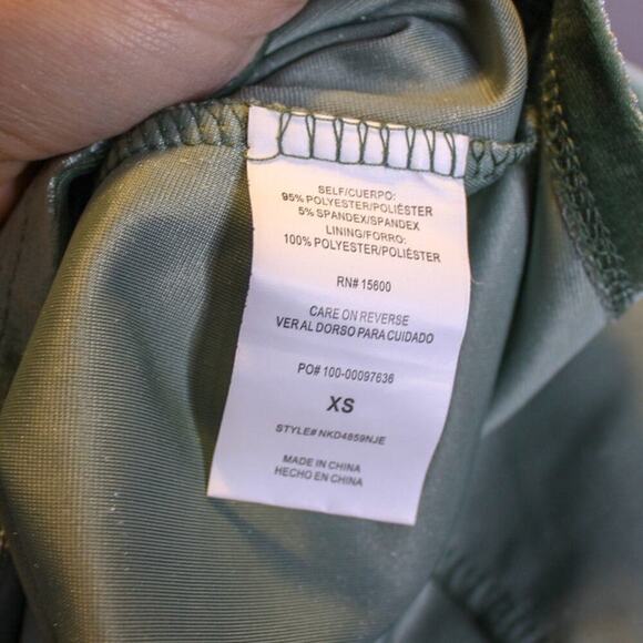 Rewind Sage Green Velvet Mini Dress Empire Waist Pixie Forest Fairy XS - Picture 4 of 4